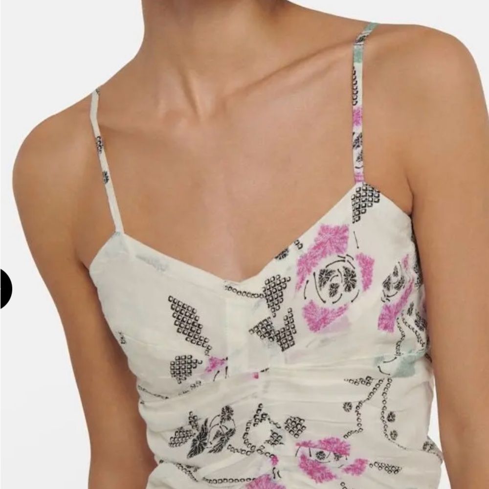 Isabel Marant White and Pink Sundress with Spaghetti Straps - Picture 3 of 6